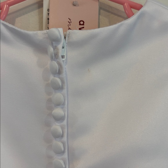 David’s Bridal Satin Flower Girl Dress with Tulle Skirt. Size 3T. Style# S1038 - Picture 12 of 13